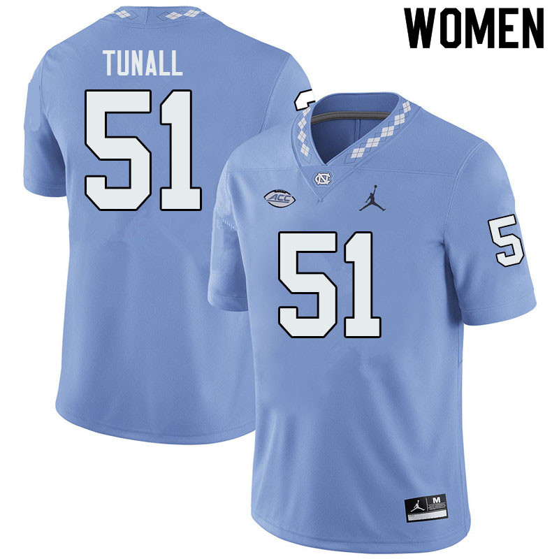 Jordan Brand Women #51 Wyatt Tunall North Carolina Tar Heels College Football Jerseys Sale-Blue